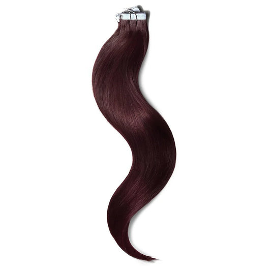 Tape in Remy Human Hair Extensions - Mahogany Red (#99J)