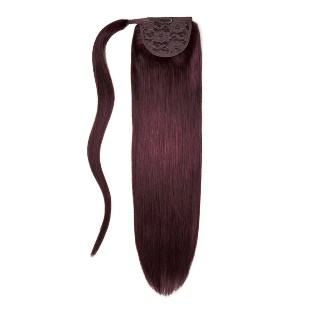 Mahogany Red (#99J) Straight Up Wrap Around Ponytail Extension