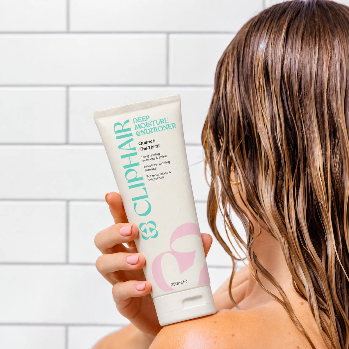 Moisturising Silky Hairspray For Hair Extensions in use