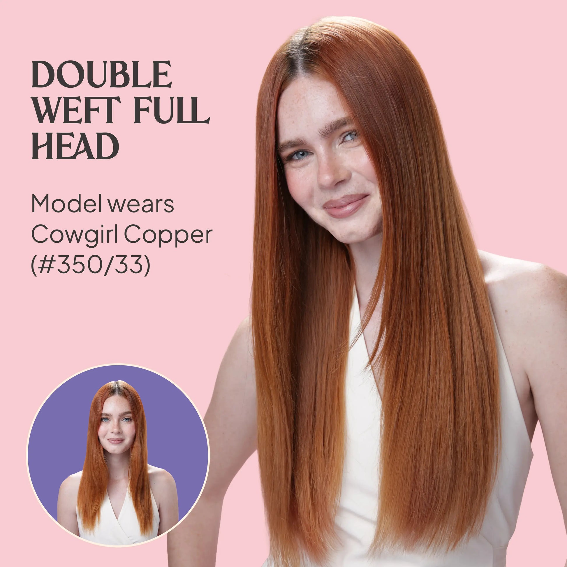 Double Wefted Full Head Remy Clip in Human Hair Extensions - Ice Blonde before and after