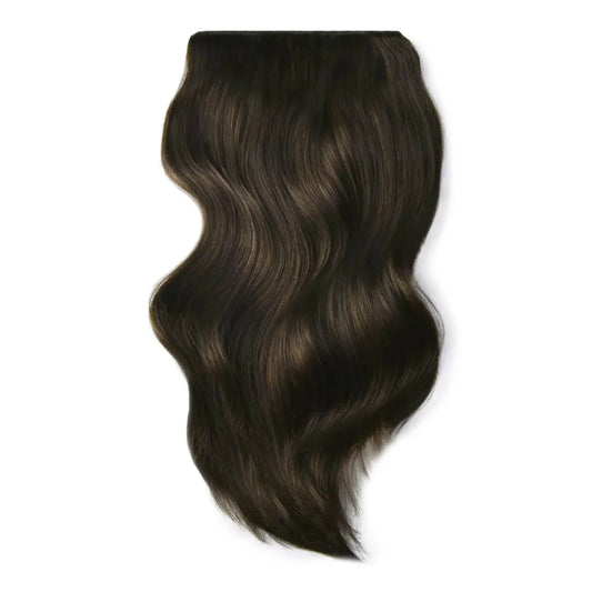 Διπλό υστέρως πλήρους κεφαλιού Remy Clip σε επεκτάσεις ανθρώπινων μαλλιών - σκούρο καφέ (#3)