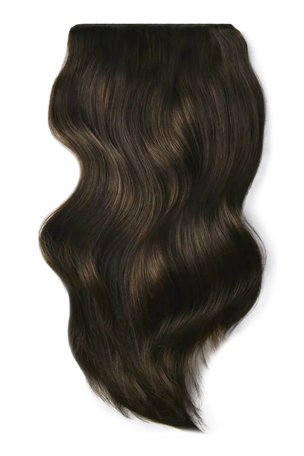 Double Wefted Full Head Remy Clip in Human Hair Extensions - Dark Brown (#3)
