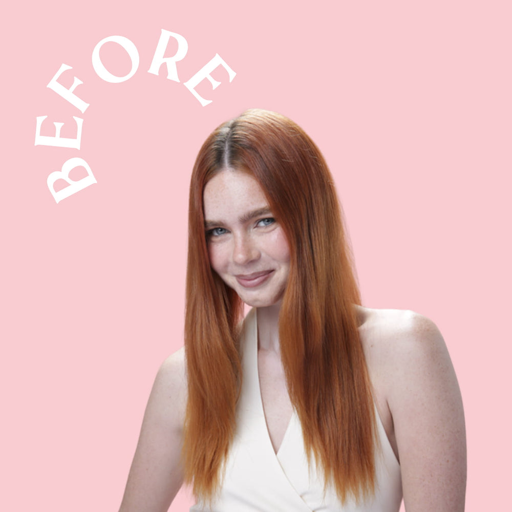 Model before adding hair extensions