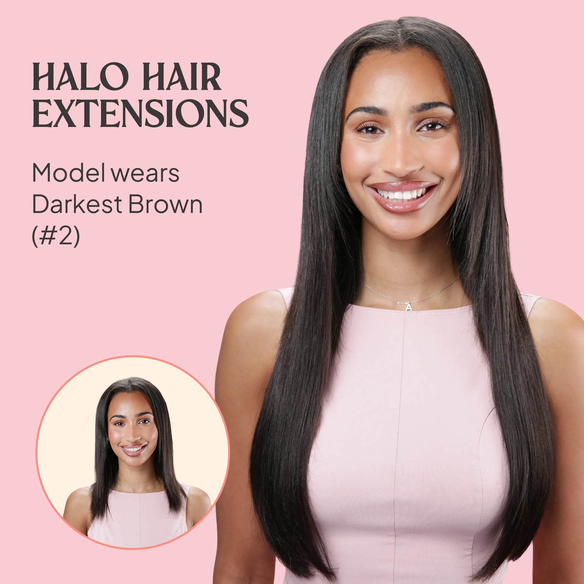 Soft Bronze Balayage Halo Hair Extensions before and after