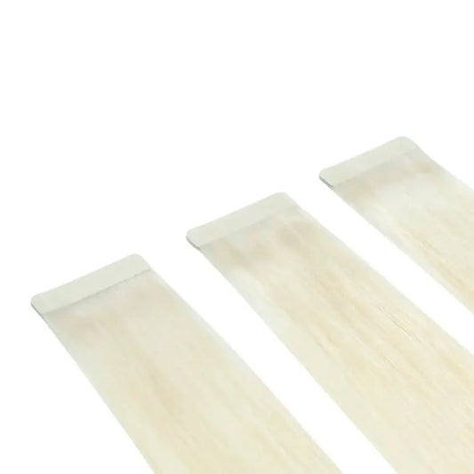 Remy Royale Double Drawn Tape Haarverlängerungen – Eisblond
