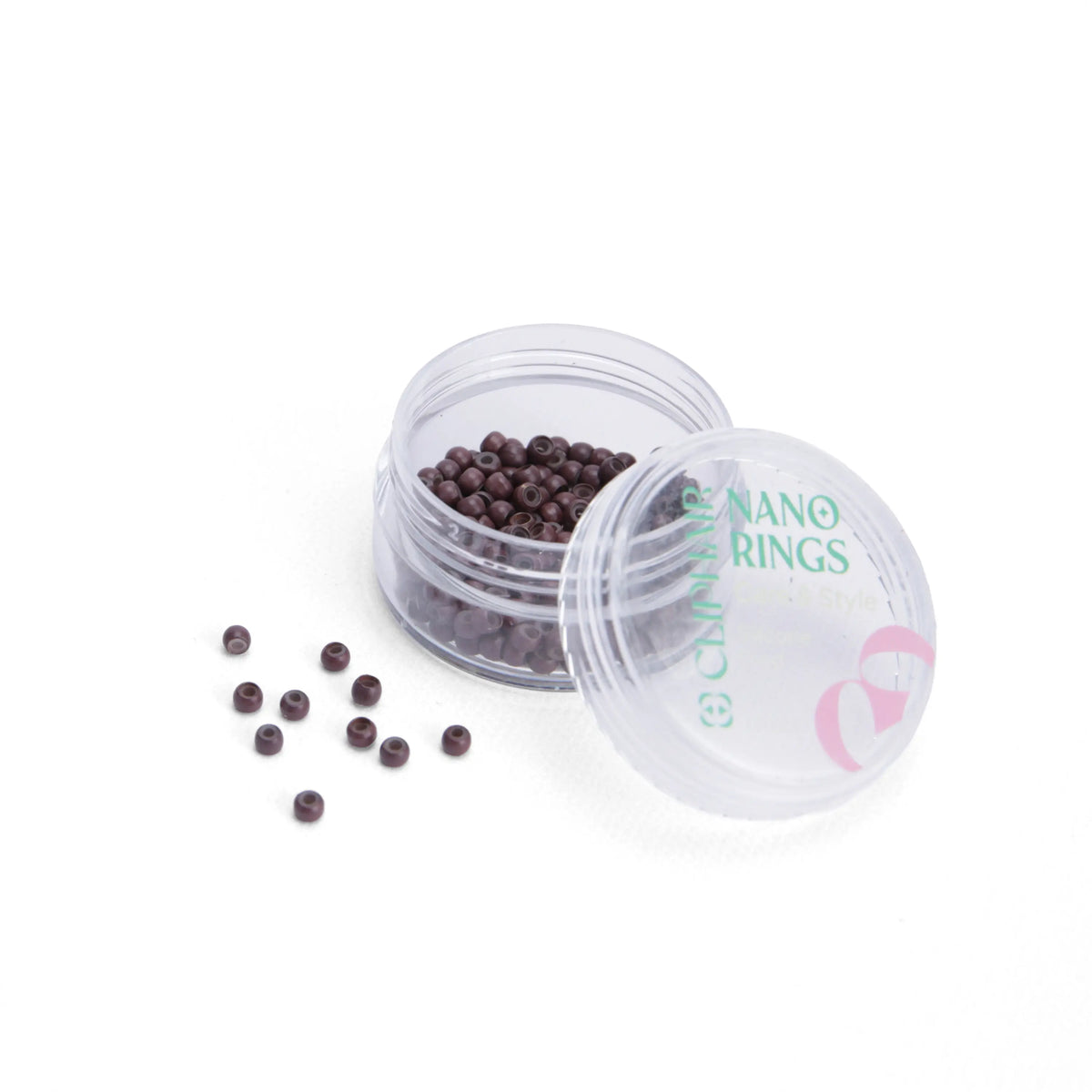 Silicone Lined Nano Rings/Beads - Brown