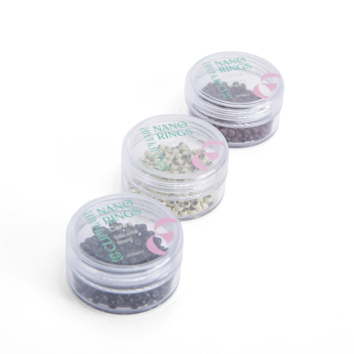 Silicone Lined Nano Rings/Beads - 200 Pack