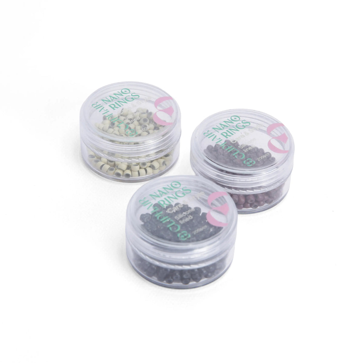 Silicone Lined Nano Rings/Beads - 200 Pack
