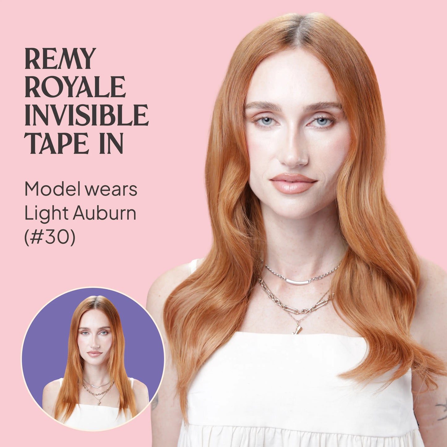 Iced Cappuccino (#14/22) Remy Royale Invisible Tape In Hair Extensions before and after