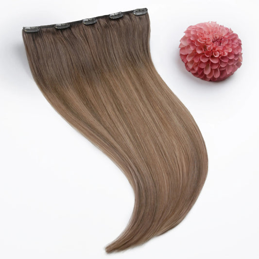 Einteilige Top-up-Remy-Clip-in-Echthaarverlängerungen – Soft Bronze Balayage