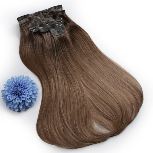 Remy Royale Seamless Clip ins -  Soft Bronze Balayage