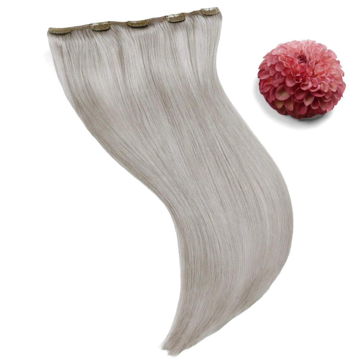 Extensions de cheveux humains à clips Remy One Piece - Argent/Gris (#SG)
