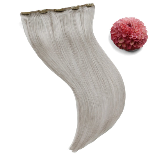 One Piece Top-up Remy Clip in Human Hair Extensions - Silver/Grey (#SG)