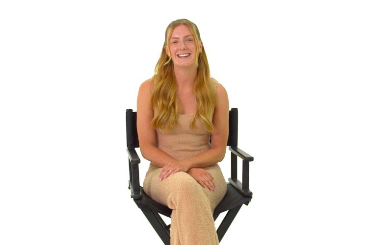 model wearing strawberry blonde hair extension interview thumbnail 