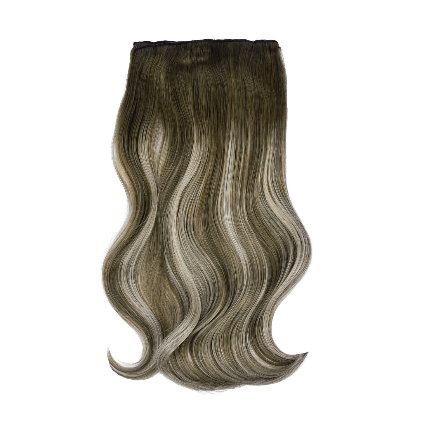 Ash Bronde Balayage Double Weft Hair Extensions: full extension