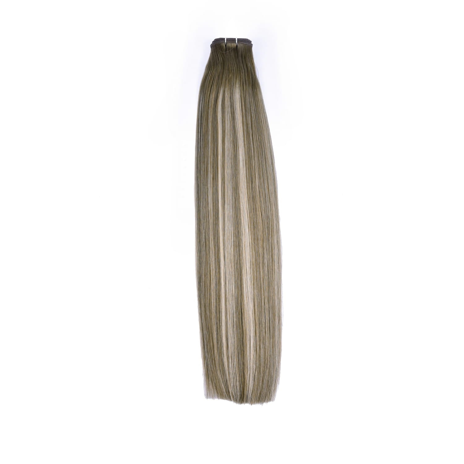 Ash Bronde Balayage Remy Royale Flat Weft Hair Extensions: full hair extension