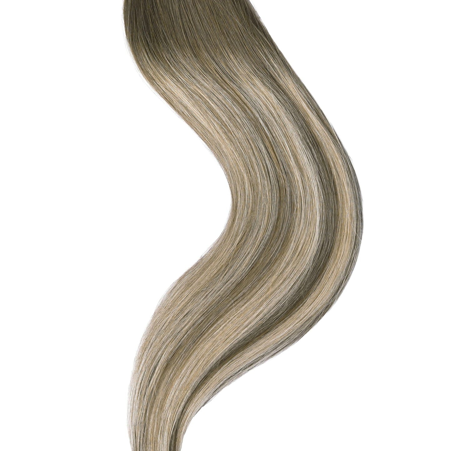 Ash Bronde Balayage Tape In Hair Extensions: hair extension close up