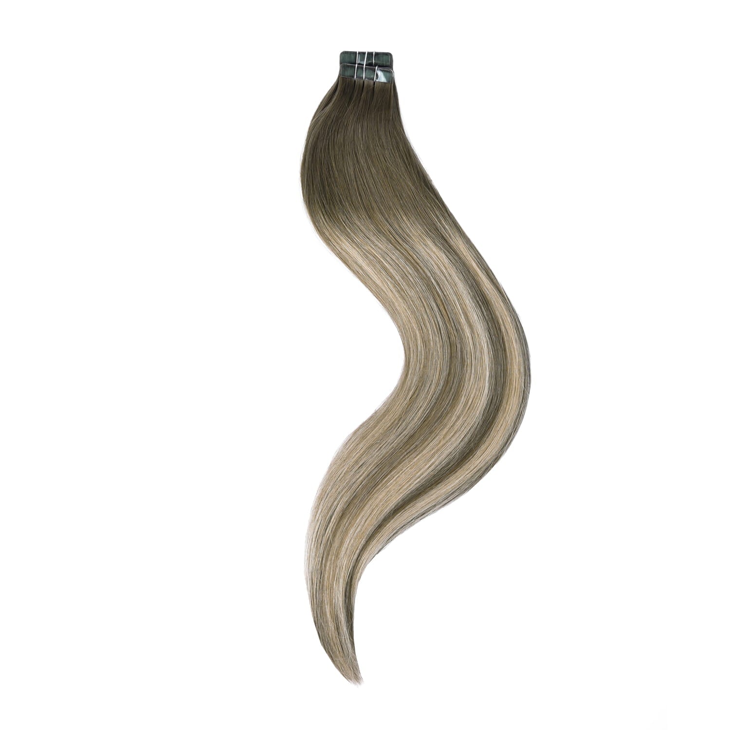Ash Bronde Balayage Tape In Hair Extensions: full extension