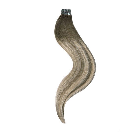 Ash Bronde Balayage Tape In Hair Extensions: full extension