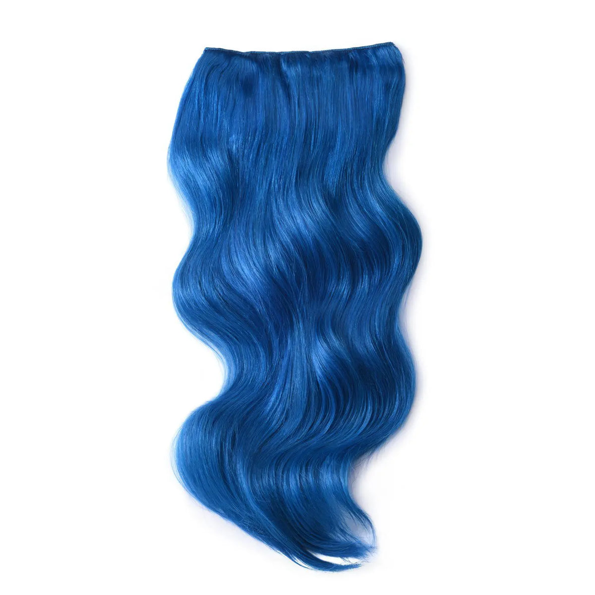 Extensions de cheveux humains Remy à clips, double trame, pleine tête, bleu