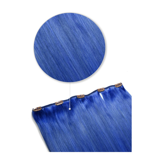 One Piece Top-up Remy Clip in Human Hair Extensions - Blue
