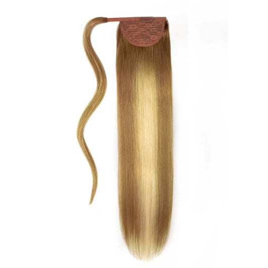 Extension de queue de cheval enveloppante droite à balayage Bronde marron