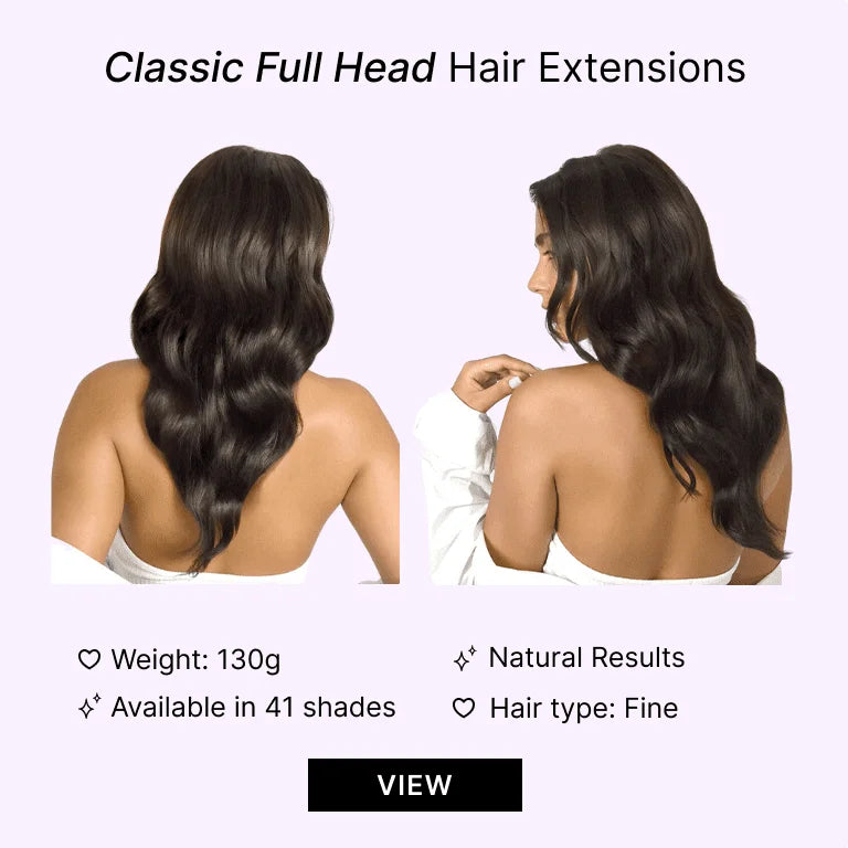 classic full head hair extension model image