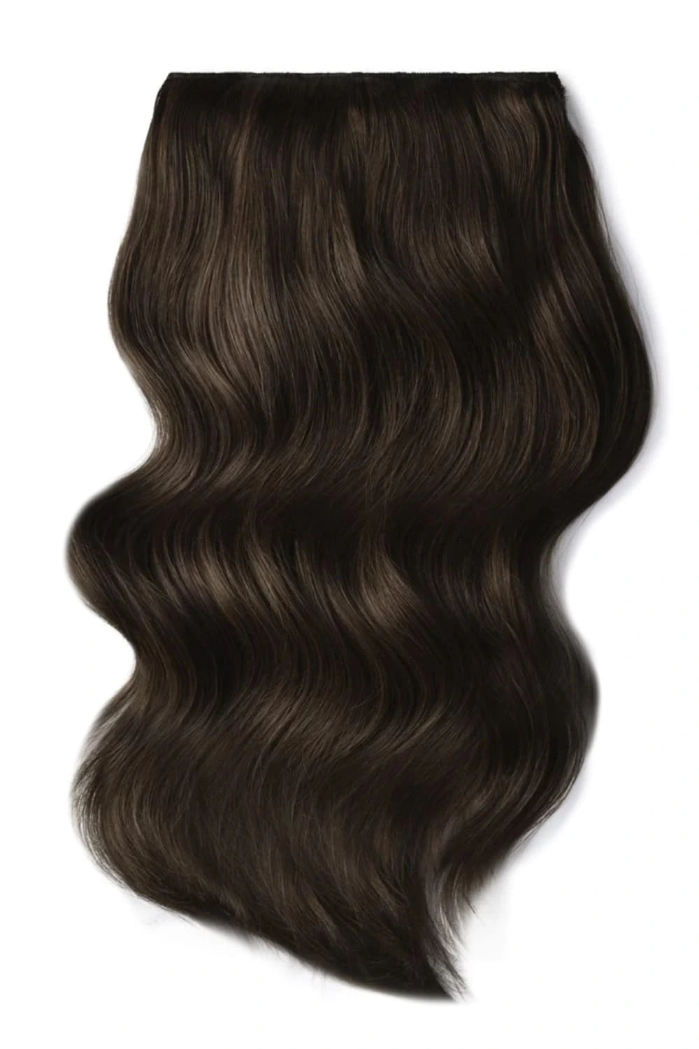 Double Wefted Full Head Remy Clip in Human Hair Extensions - Dark Brown (#3)