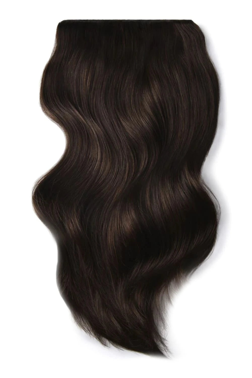 Double Wefted Full Head Remy Clip in Human Hair Extensions - Darkest Brown (#2)