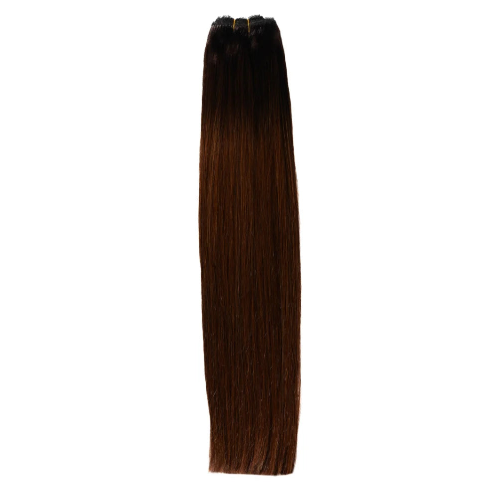 Extensions de tissage à double tirage Espresso Melt Balayage Remy Royale