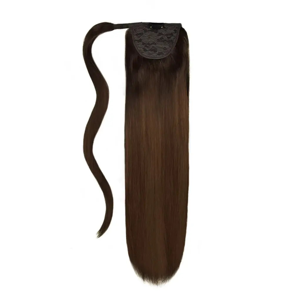 Espresso Melt Balayage Straight Up Wrap Around Ponytail Extension