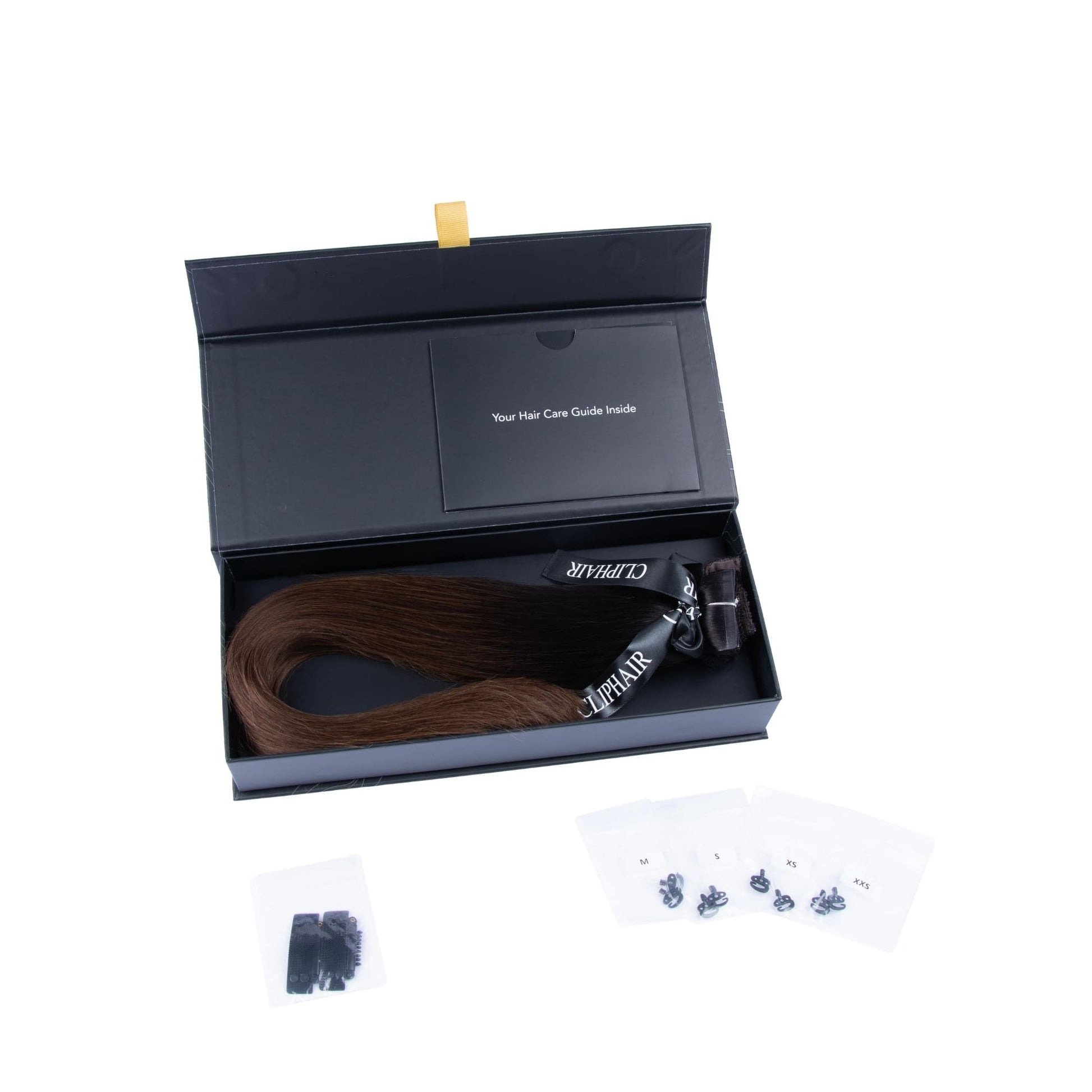 Espresso Melt Balayage Halo Hair Extensions Box Content