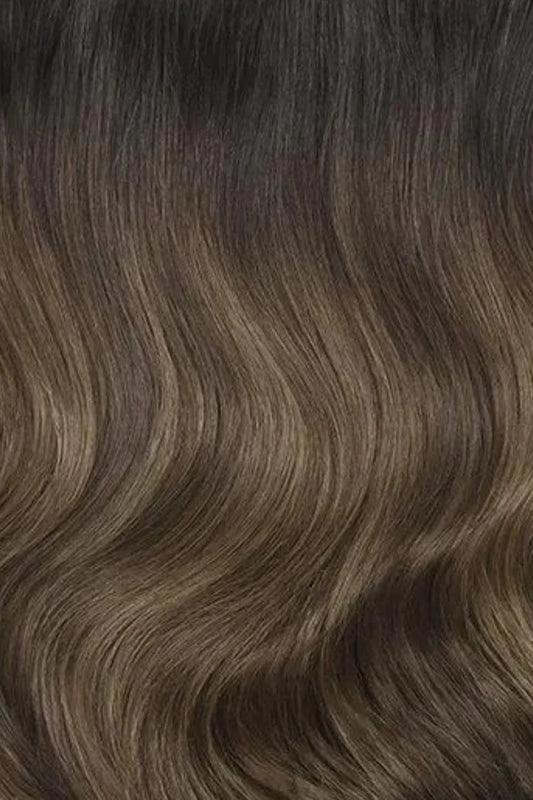 Full Head Remy Clip in Human Hair Extensions - Espresso Melt Balayage