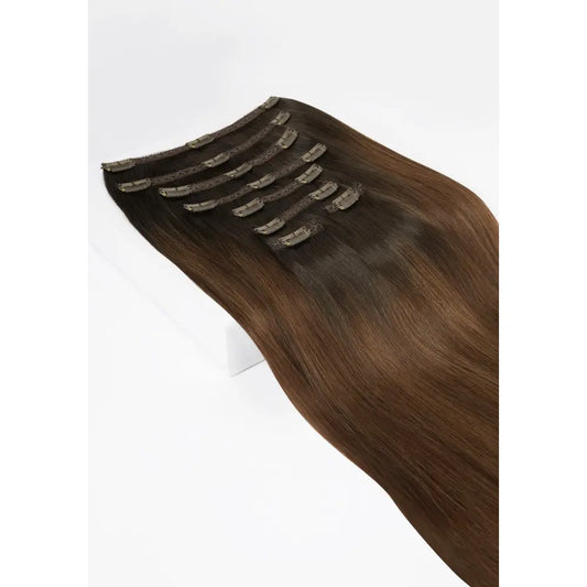 Ensemble de têtes complètes à clip ultra-volume Espresso Melt Balayage (240-300G)