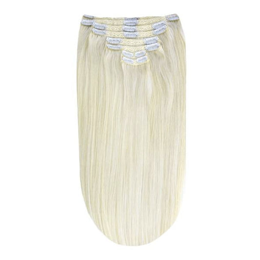 Full Head Remy Clip in Human Hair Extensions - Ice Blonde