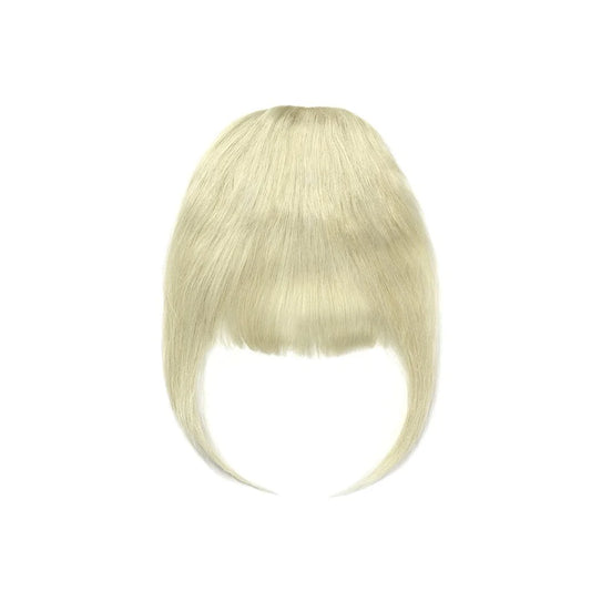 Clip in /on Remy Human Hair Fringe / Bangs - Ice Blonde