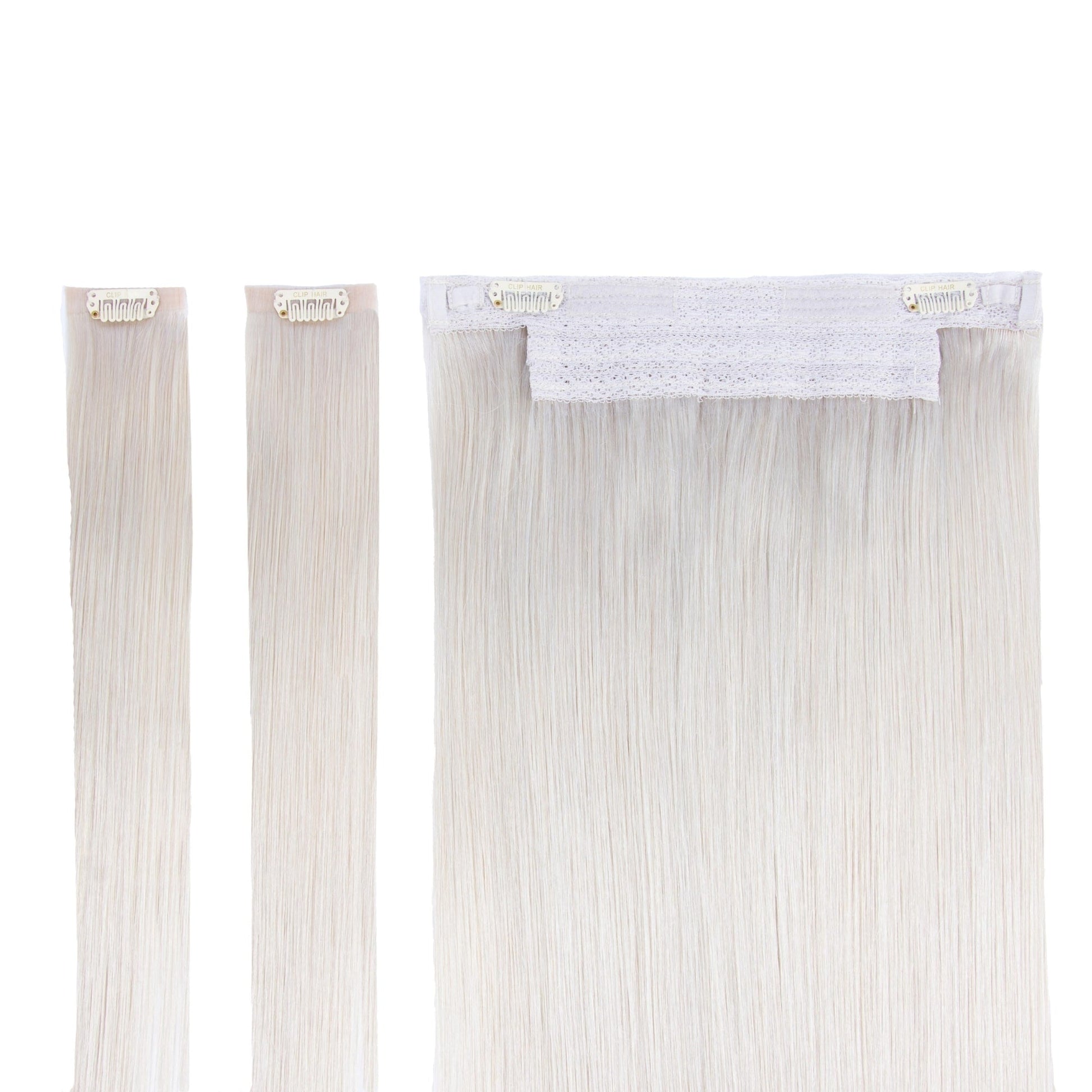 Ice Blonde Halo Hair Extensions Full Content