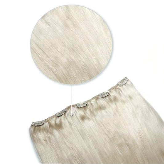 One Piece Top-up Remy Clip in Human Hair Extensions - Ice Blonde