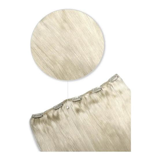 One Piece Top-up Remy Clip in Human Hair Extensions - Ice Blonde