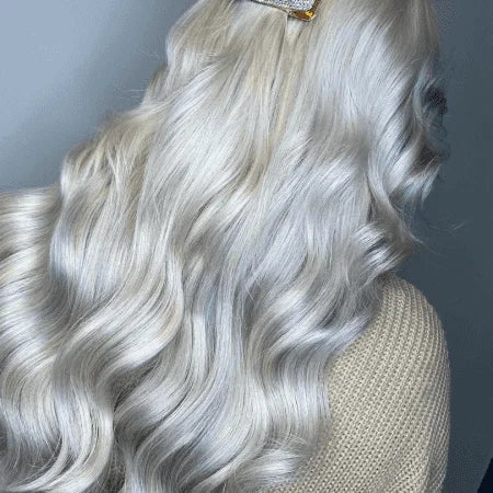 ice blonde nano ring hair extensions