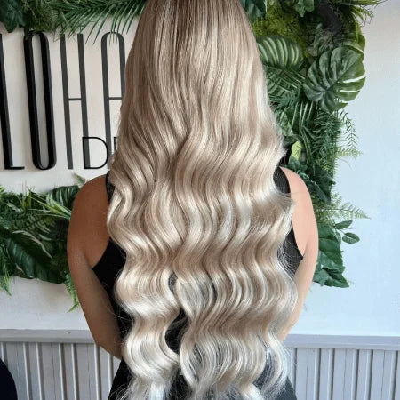 ice blonde tape in hair extensions
