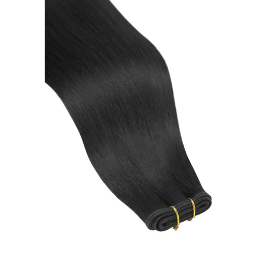 Extensions de cheveux à trame plate Remy Royale noir de jais (#1)