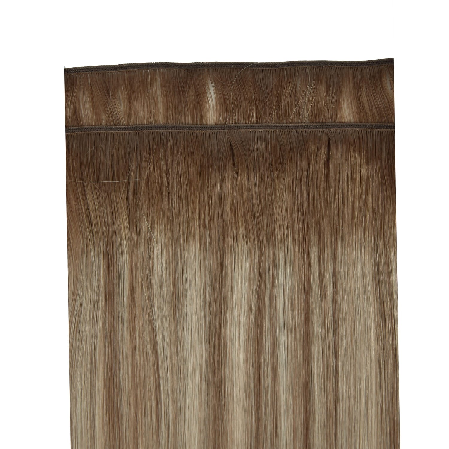 Natural Mocha Melt Remy Royale Flat Weft Hair Extensions: extension attachment method