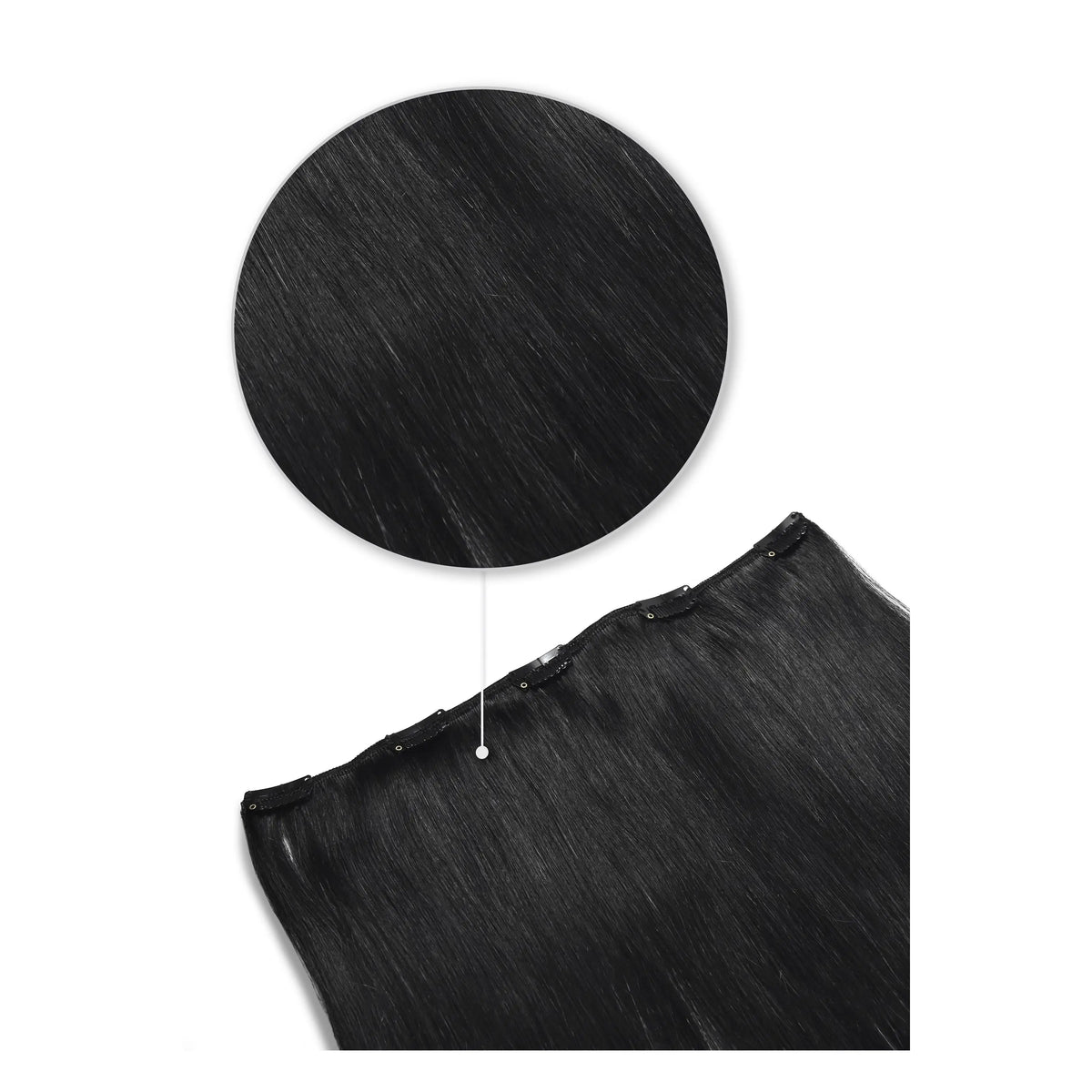 Extensions de cheveux humains à clips Remy One Piece - Noir de jais (#1)