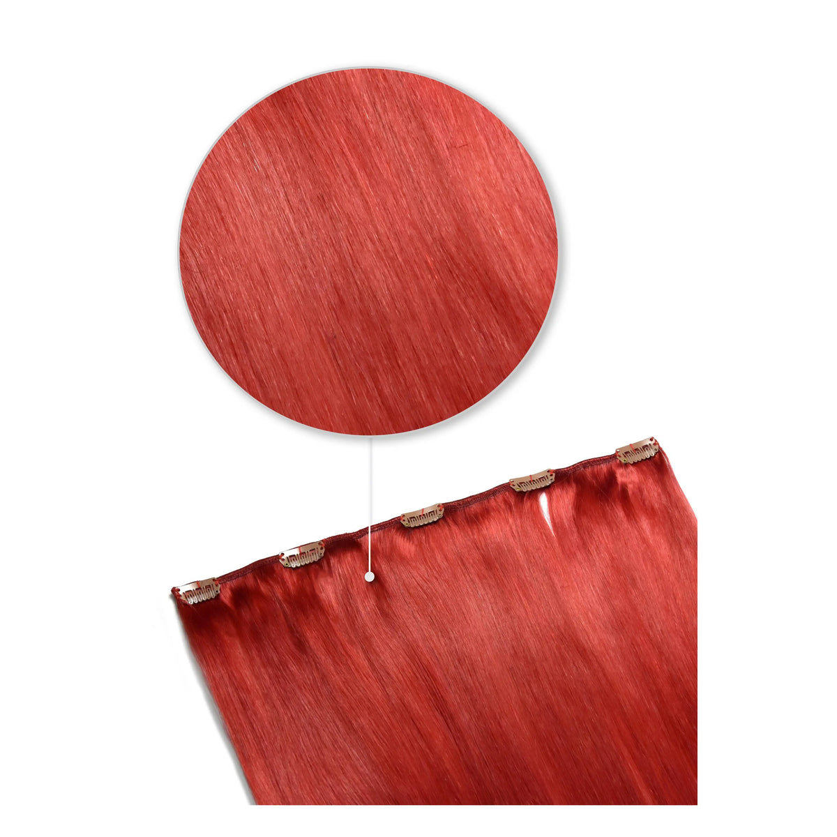Extensions de cheveux humains à clips Remy One Piece - Rouge vif