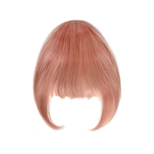 Clip in /on Remy Human Hair Fringe / Bangs - Pink
