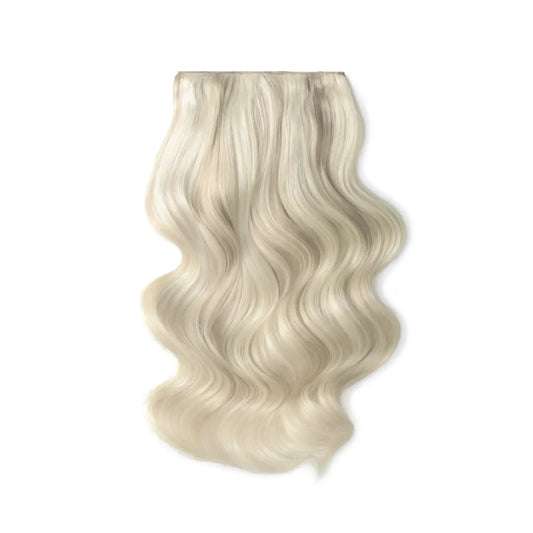 Extensions de cheveux humains Remy à clips, double trame, pleine tête, blond platineMe