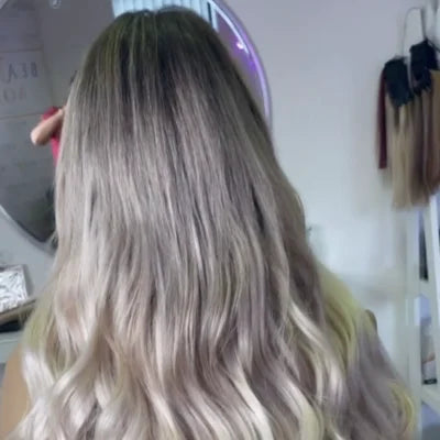 Ice Blonde Nano Ring Hair Extension Influencer Video