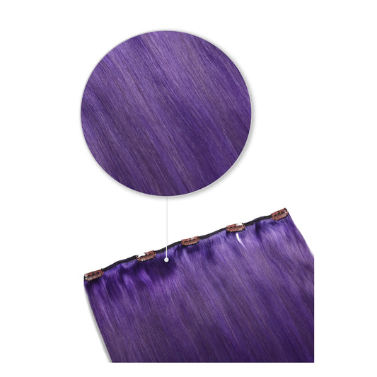 One Piece Top-up Remy Clip in Human Hair Extensions - Purple