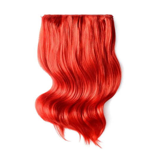 Double Wefted Full Head Remy Clip in Human Hair Extensions - Bright Red